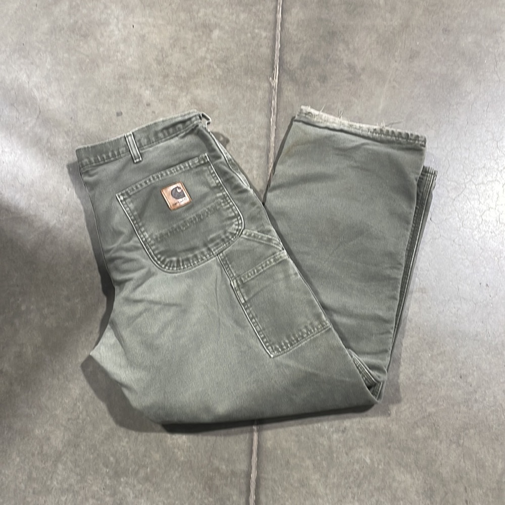 Vintage Carhartt Blanket Grey Line Carpenter size 32x32